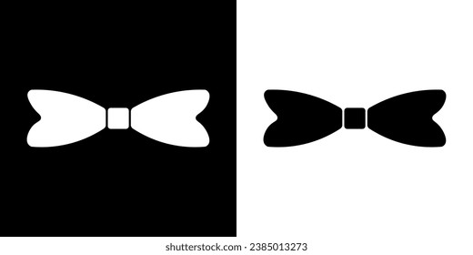 Bowtie of black vector icon. Vintage necktie, design for any purposes.