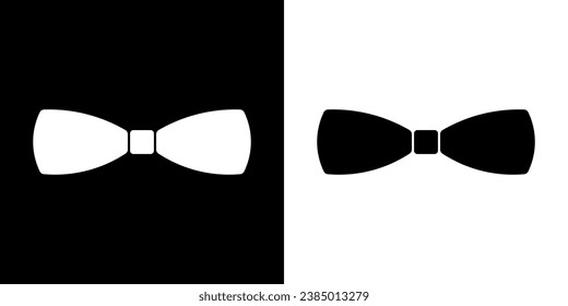 Bowtie of black vector icon. Vintage necktie, design for any purposes.