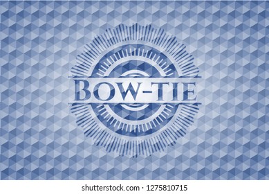 Bow-tie blue polygonal emblem.