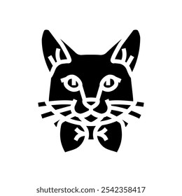 Vector de icono de glifo de cría de gato Bowtie. signo de cría de gato Bowtie. ilustración de símbolo aislado