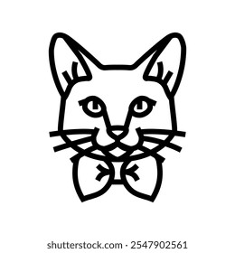 bowtie cat breeding line icon vector. bowtie cat breeding sign. isolated contour symbol black illustration