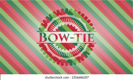 Bow-tie christmas emblem background.