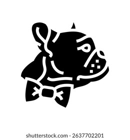 bowtie dog competition show glyph icon vector. bowtie dog competition show sign. isolated symbol illustration