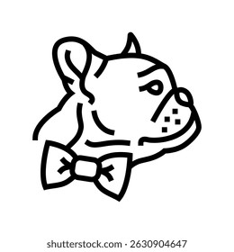 bowtie dog competition show line icon vector. bowtie dog competition show sign. isolated contour symbol black illustration