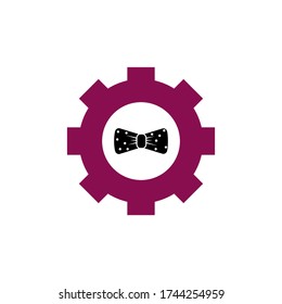 bowtie gear vector design template illustration
