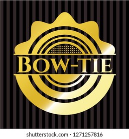 Bow-tie golden badge or emblem