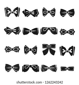 Bowtie icon set. Simple set of bowtie vector icons for web design on white background