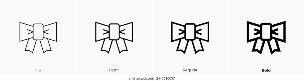 bowtie icon. Thin, Light Regular And Bold style design isolated on white background