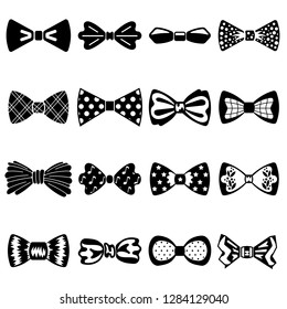 Bowtie icons set. Simple set of bowtie vector icons for web design on white background