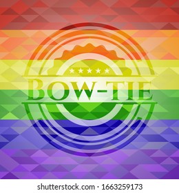 Bow-tie lgbt colors emblem. Vector Illustration. Mosaic.