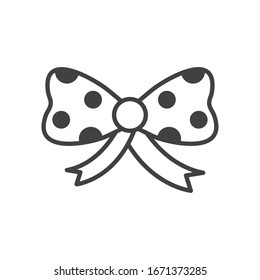 bowtie line style icon design, happy birthday celebration decoration party festive and surprise theme Vector illustration