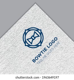 bowtie logo and icon vector with texture mockup illustration design template