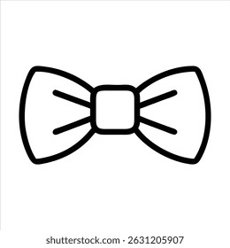 Bowtie object icon modern art design black and white with bold outline 