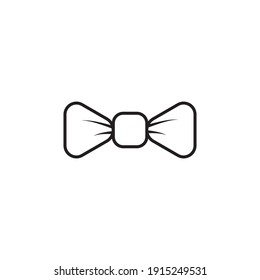 Bowtie Outline Icon. Bowtie Line Art Logo. Vector Illustration. Isolated on White Background. Editable Stroke