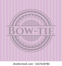 Bow-tie pink emblem. Vector Illustration. Detailed.
