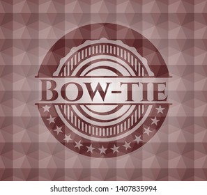 Bow-tie red seamless geometric badge.