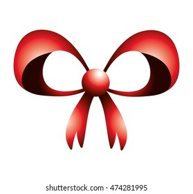 bowtie ribbon decoration gift present icon. Flat and isolated design. Vector illustration