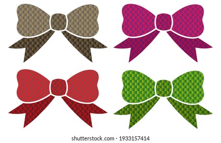 Bowtie With Seamless Pattern. Bow Tie Isolated On White Background
