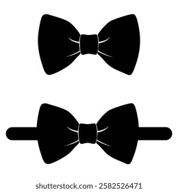 Bowtie Silhouette tuxedo Wedding Wearing Suit Tie vector Illustration.