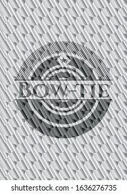 Bow-tie silver badge. Scales pattern. Vector Illustration. Detailed.