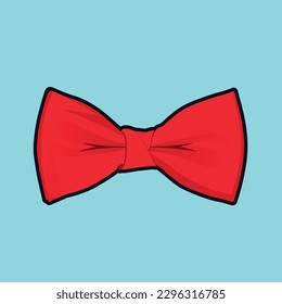 Bowtie vector art for clothing accessories. Red color Formal Bow tie isolated vector clip art design. Man fashion icon.