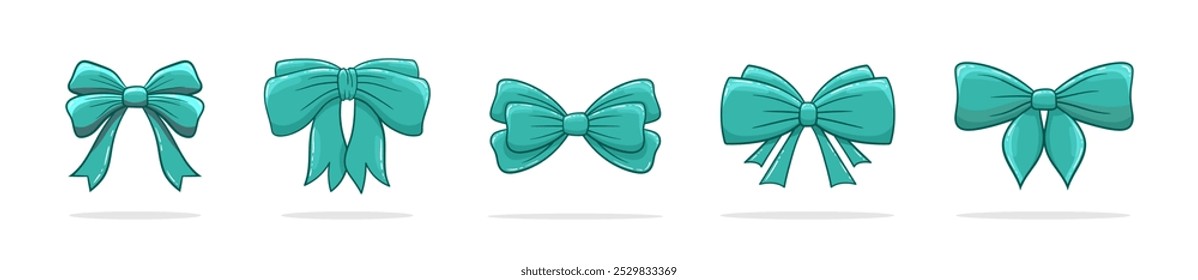 Bowtie vector icon set. Ribbon bow illustration. Ribbon Bowtie 