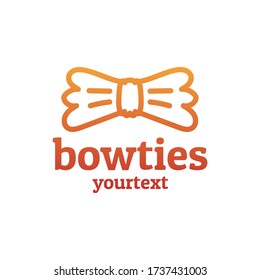 bowties hand drawn logo design. gradient color