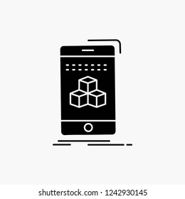 box, 3d, cube, smartphone, product Glyph Icon. Vector isolated illustration