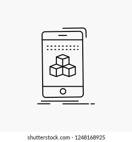 box, 3d, cube, smartphone, product Line Icon. Vector isolated illustration