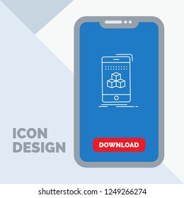 box, 3d, cube, smartphone, product Line Icon in Mobile for Download Page