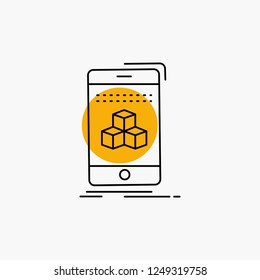 box, 3d, cube, smartphone, product Line Icon