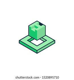 Box 3d flow storage logo design
