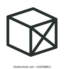 box 3d view - minimal line web icon. simple vector illustration. concept for infographic, website or app.