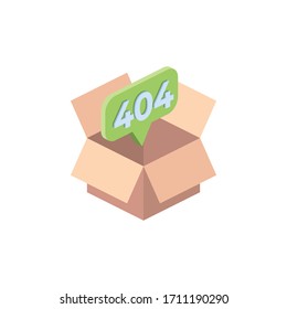 Box 404 page. Vector 3d isometric, color web icon, new flat style. Creative illustration design, isolated graphic idea for infographics.