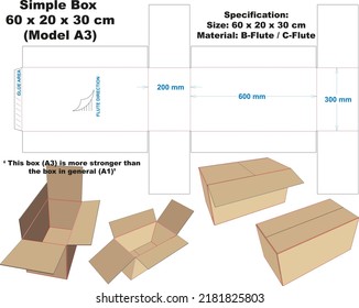 Box with the A3 model is simple and common in the market.
But this box has more power than other common boxes.
What makes it stronger, is the flaps that meet each other in the middle of the box.