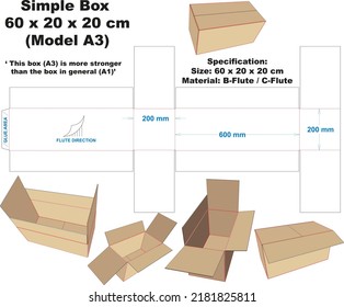 Box with the A3 model is simple and common in the market.
But this box has more power than other common boxes.
What makes it stronger, is the flaps that meet each other in the middle of the box.