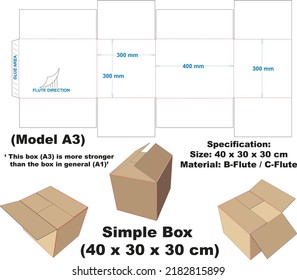 Box with the A3 model is simple and common in the market.
But this box has more power than other common boxes.
What makes it stronger, is the flaps that meet each other in the middle of the box.