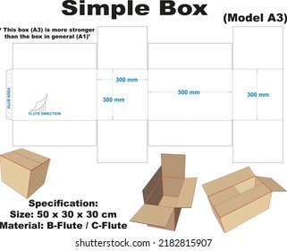 Box with the A3 model is simple and common in the market.
But this box has more power than other common boxes.
What makes it stronger, is the flaps that meet each other in the middle of the box.