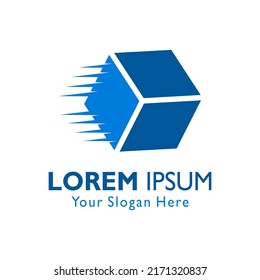 box abstract blue vector logo