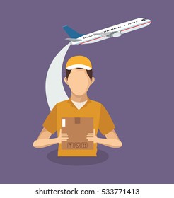 Box airplane and man of delivery concept design