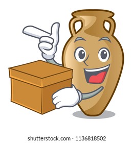 With box amphora character cartoon style