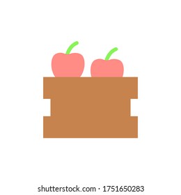 Box, Apfelsymbol. Einfache, farbige Vektorelemente von Agraricons für i und ux, Website oder mobile Anwendungen