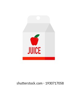 Box of apple juice on white background.