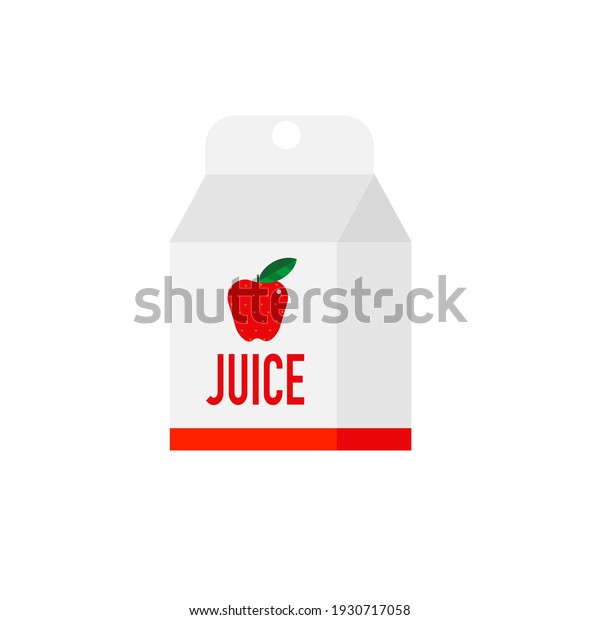 Box of apple juice on
white background.