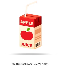 Box of apple juice vector isolated illustration