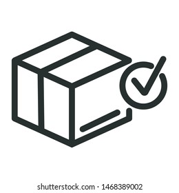 box approve - minimal line web icon. simple vector illustration. concept for infographic, website or app.