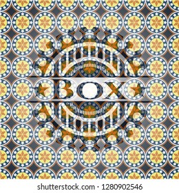 Box arabic emblem background. Arabesque decoration.