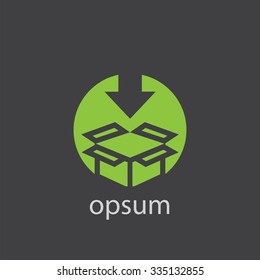 box arrow cut identity template icon design element