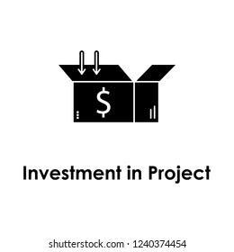 box, arrow, dollar icon. Element of business icon with description. Glyph icon for website design and development, app development. Premium icon