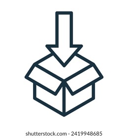 Box with arrow icon on white background.